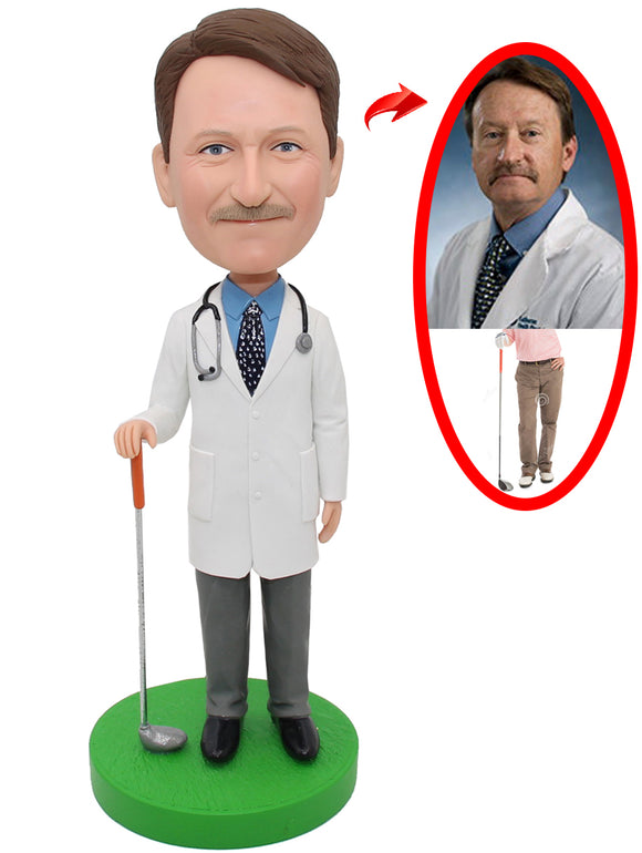 Custom Golf Bobbleheads, Personalized Doctor Figurine, Custom Bobbleheads For Golf Lovers