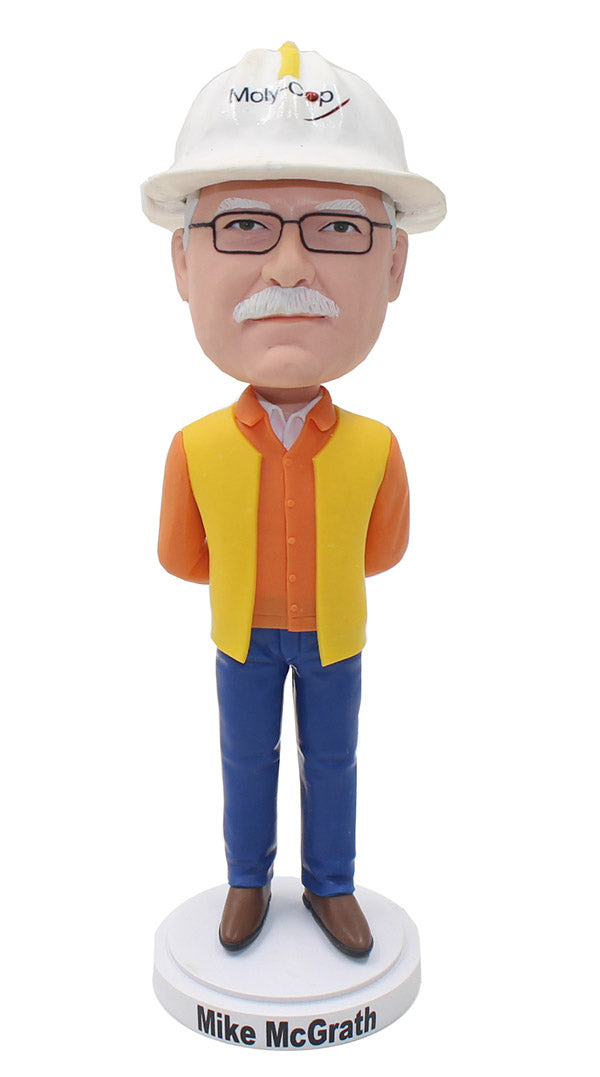 Customized Engineer Bobblehead With Blueprints, Bobblehead Maker For E