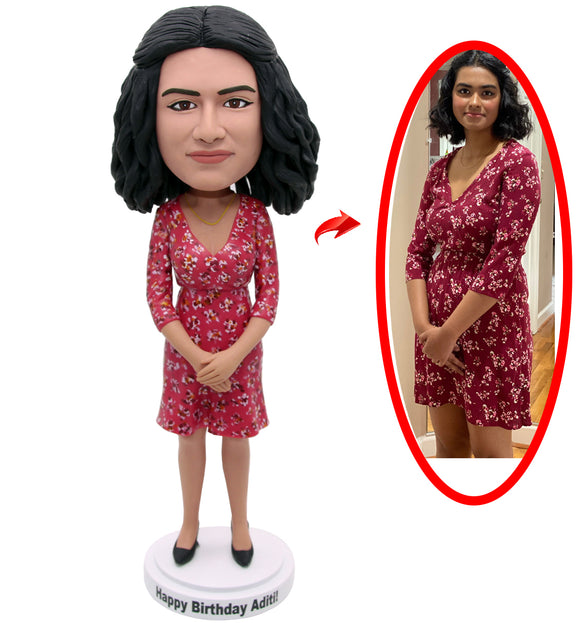 Custom Girl Bobbleheads, Personalized Girlfriend Bobbleheads As Unique Gift