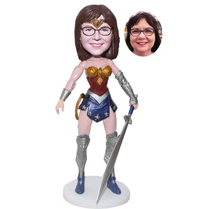 Make Your Own Action Dolls, Custom Wonder Woman Bobblehead, Personalized Action Figure Wonder Woman - Abobblehead.com