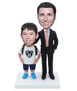 Custom Father and Son Bobbleheads, Personalized Baby and Father Bobblehead Figurine From Photo - Abobblehead.com