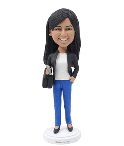 Custom Bobbleheads Women With Bag For Sale Abobblehead