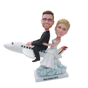 Custom Bobbleheads Wedding Cake Toppers, Personalized Airplane Gifts - Abobblehead.com