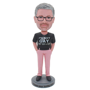 Custom Bobbleheads For "I Am Not Gay", Unique Personalized Gifts For Gay Guys - Abobblehead.com