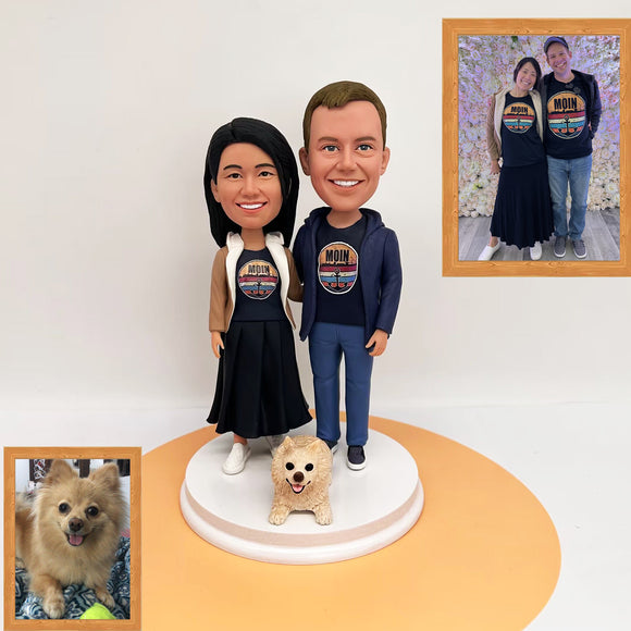 Custom Couple Bobbleheads: Pets Puppy Fully Customizable Bobbleheads for Your Lovely Pets Personalized Pet Bobbleheads Best Gifts Idea for You