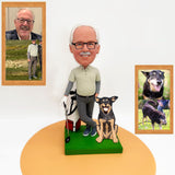 Fully Customizable People and Pet Bobbleheads For You And Pets Personalized Man Bobbleheads With Dog From Photo