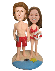 Custom Bikini Couple Bobblehead Beach Theme Figurine - Abobblehead.com
