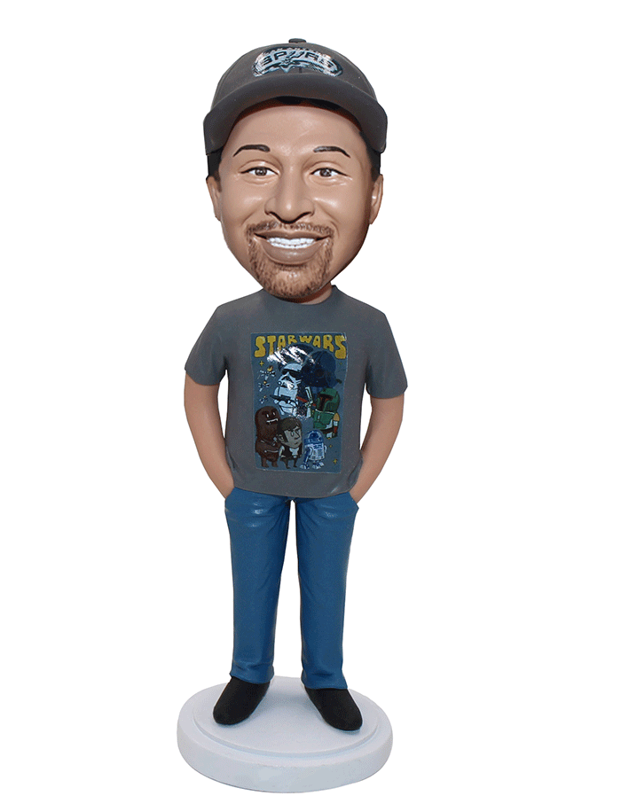 Custom Rapper Bobblehead, Personal T-shirt Bobbleheads Man From Photo ...