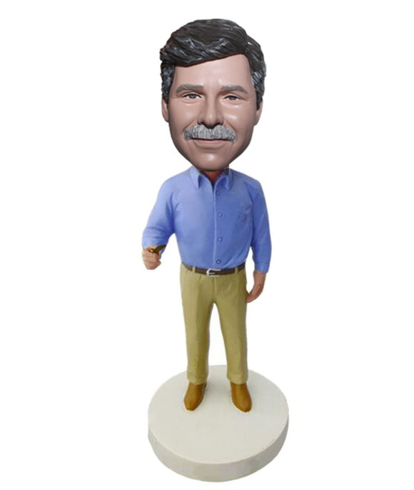 Custom Tobacco Pipe Bobbleheads, Customized Father's Day Bobbleheads - Abobblehead.com