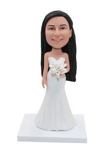 Custom Bride Bobblehead, Personalized Bridesmaid Figurines From You Picture - Abobblehead.com