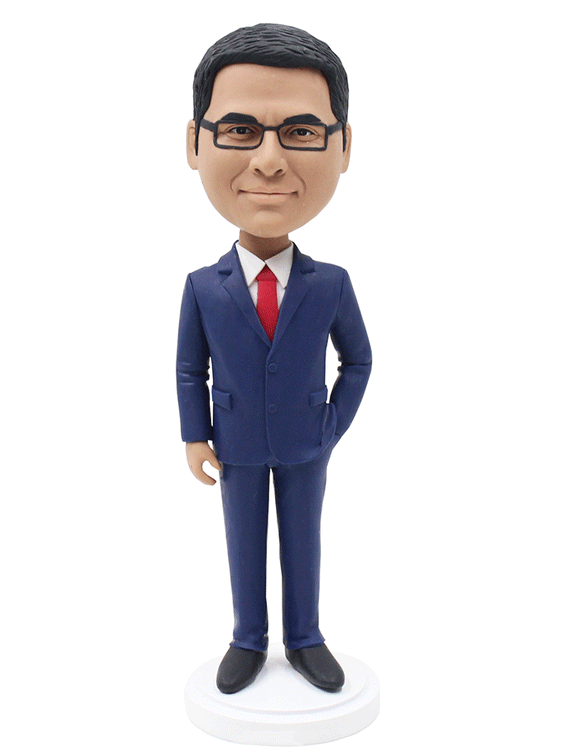 Custom Suit Bobbleheads, Personalized Business Cooperation Bobblehead Gift - Abobblehead.com