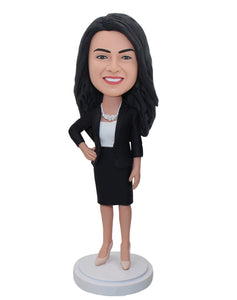 Custom Boss Bobblehead Female From Photo, Cool Gifts For Office Staff - Abobblehead.com